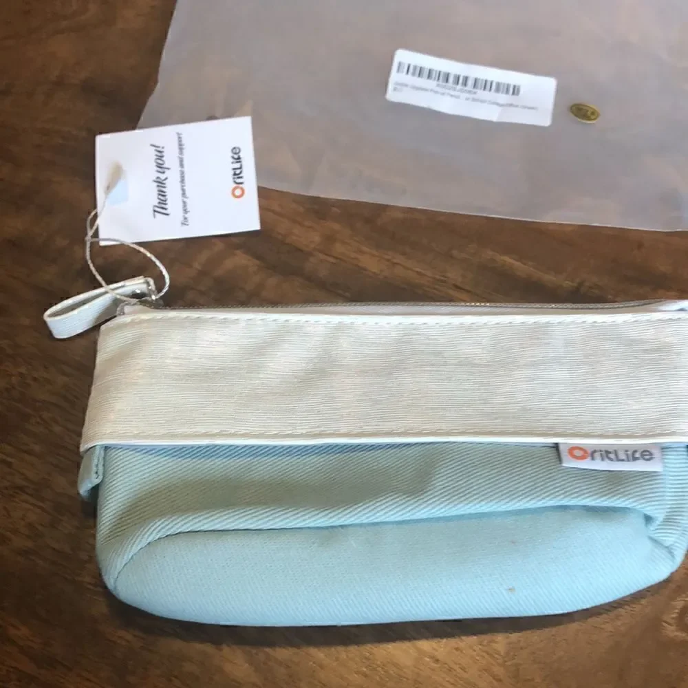 Oritlife Upgrade Pop-up Premium PU+Cotton, Standing Pencil Pouch light green
